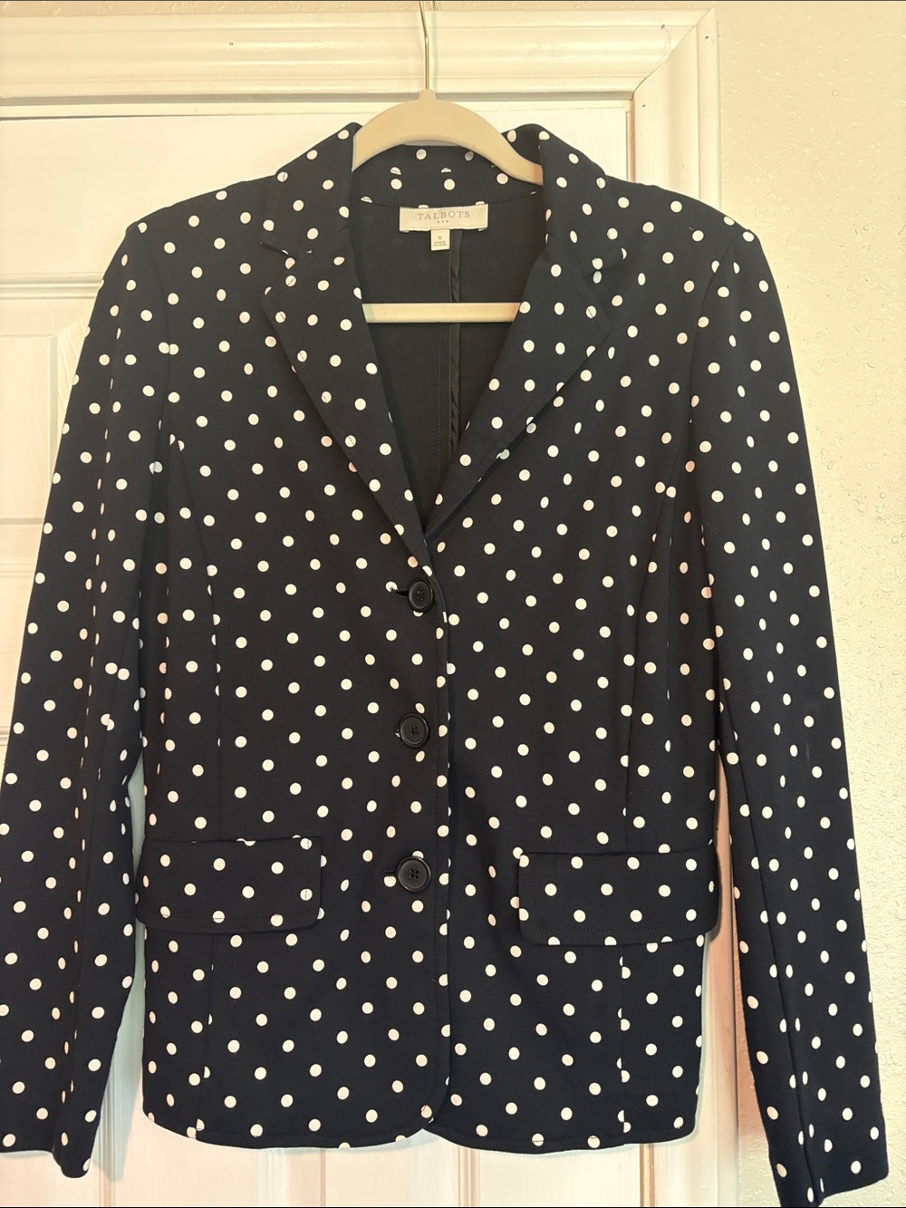 Talbots Black and White Polka Dot Blazer